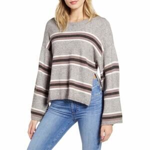Cupcakes and Cashmere Amour Stripe Bell Sleeve Sweater Size Medium NEW